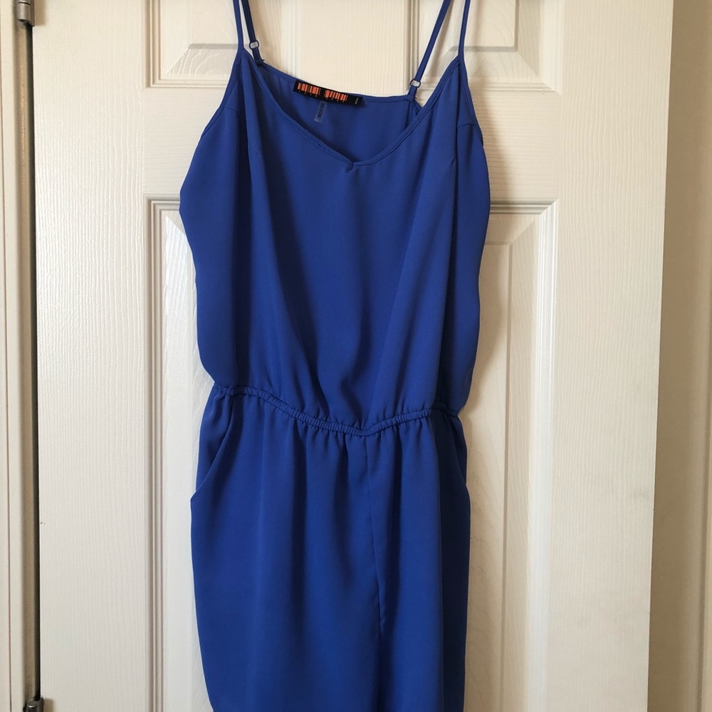 Blue tank top romper